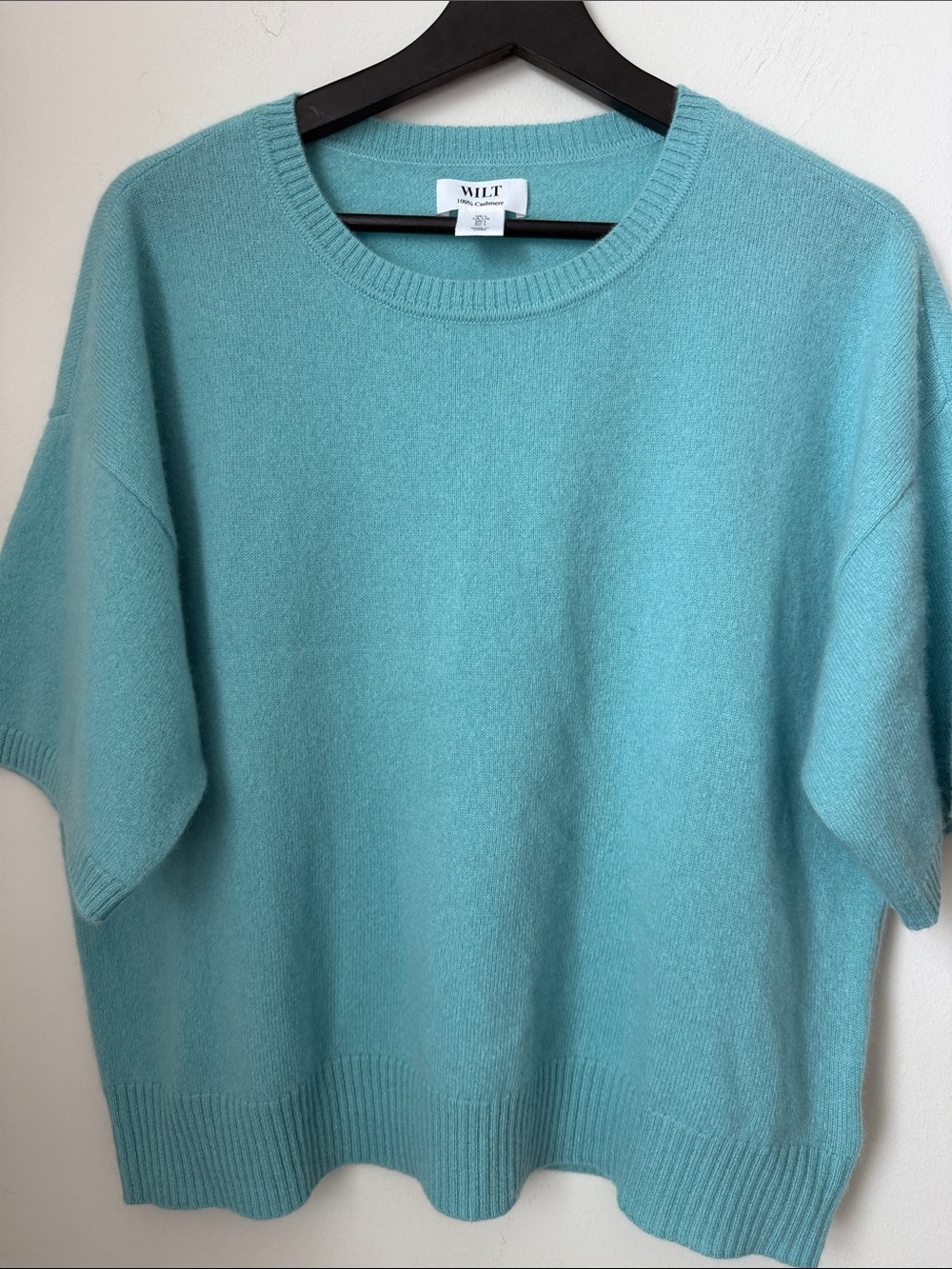 Wilt Cashmere Aqua Crewneck Sweater Size L